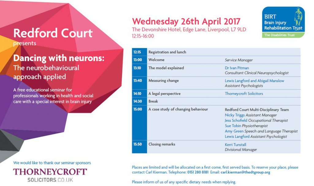 Brain Injury Rehabilitation Trust seminar