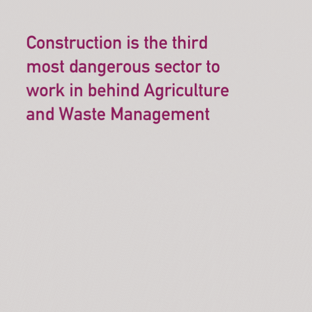 construction is the third most dangerous sector to work in behind agriculture and waste management